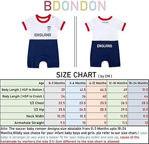 Bdondon תינוקת תינוקת בגדים בגדי ספורט גופיות ספורט גופיות כדורגל ייחודי רומפר 0-18 חודשים