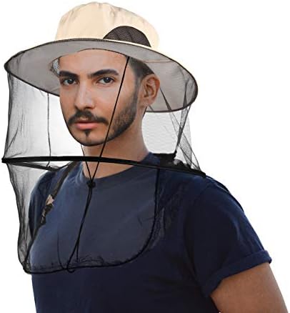 LPRAER MOSQUITO HEAD HAT HAT SUN HAT כובע דלי עם רשת נטו נסתרת לדיג טיולים רגליים דבורה