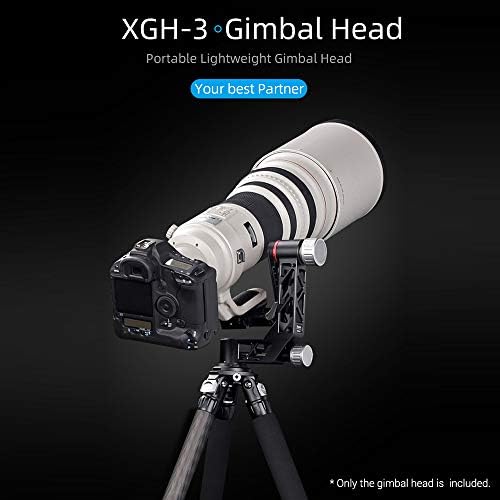 XIXIAN XGH-3 GIMBAL TR ראש סגסוגת אלומיניום חומר עם צלחת QR 1/4 אינץ 'וממשק בורג 3/8 אינץ' לצילום ציפורים מצלמת צילום סמארטפון