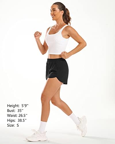 סטל נשים של 3/4/7 מכנסי ריצה גבוהה מותן ספורט מכנסיים מהיר יבש אימון מכנסיים קצרים עם אוניית רשת עמוק כיסים