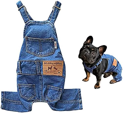 טייליבאו כלב ג 'ינס סרבל תלבושות חתול מחמד, גור ז' אן מעיל קלע סרבל תלבושות, אופנה נוח כחול מכנסיים בגדי עבור קטן בינוני כלבים