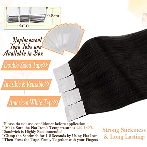 לקנות יחד לחסוך יותר תם קלנוער שתי חבילה קלטת בתוספות שיער אמיתי שיער טבעי צהבהב + 1 שחור משחור 16 אינץ