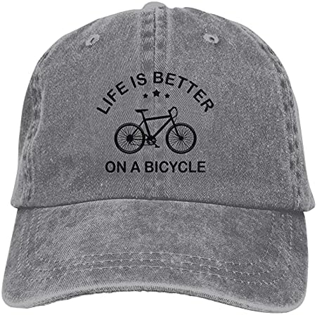 חיים הוא טוב יותר על אופניים סיסמא קאובוי כובעי יוניסקס מתכוונן בציר בייסבול כובעים שחור