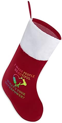 אני מכין אנשים גרבי חג המולד של מעצב שיער יפהפה גרבי עץ חג המולד קישוטי סנטה קישוטי קישוטי אח לחופשת אח 16.5