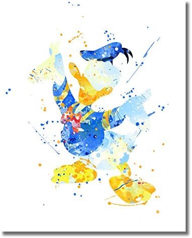 מיקי מאוס קיר אמנות בצבעי מים פוסטר הדפסי-סט של 6 תמונות-עם מיקי מיני דונלד ברווז גופי פלוטו