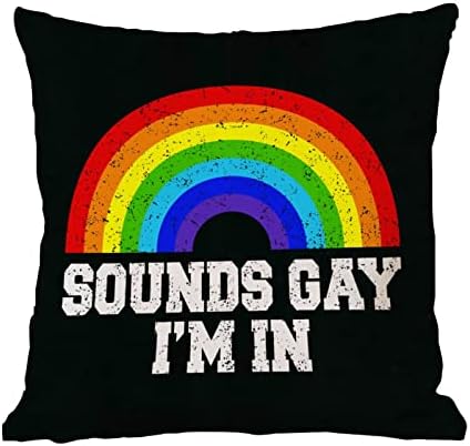 צלילים הומו אני בענן זריקת כרית כיסוי כרית ליום האהבה מארז גאווה הומוסקסואלית קשת להטבים זהה למין כרית הומוסקסואלית כיסוי