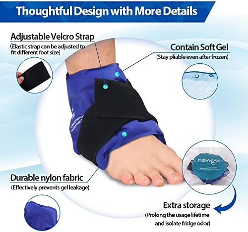 ניוגו קרסול קרח חבילה לעטוף גמיש קרסול קרח חבילה עבור פציעות לשימוש חוזר ג ' ל, קר חבילה עבור קרסול כאב הקלה חם קר טיפול
