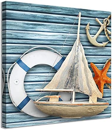 קיר קיר חוף פינק -חוף קיר קיר סירת מפרש סניף סטארט דפיס דפוס בד הדפס ביתי למטבח בית אמבטיה קיר קיר עיצוב עם מסגרת