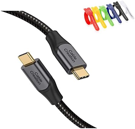 צרור - 2 פריטים: USB C עד C 10ft 100W + 60 יחידות כבלים קשרים 6 אינץ '