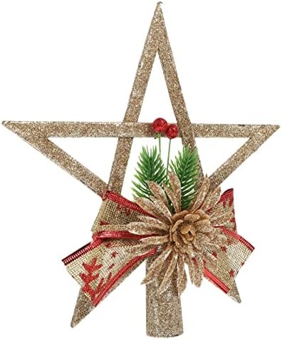 קישוטים לחג המולד של Pretyzoom כוכב עץ חג המולד טופר חג המולד עץ טופר טופר כוכב עץ נצנצים- כוכב לחג המולד קישוט עץ מקורה