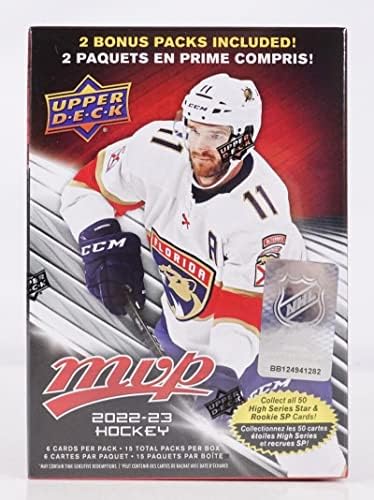 2022-23 NHL סיפון עליון MVP HOCKEY FACTORY אטום BLASTER BOX 90 כרטיסים 15 חבילות של 6 קלפים לכל חבילה. מיוצר על
