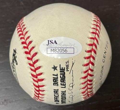 לאנס ברקמן אסטרוס חתום על חתימה על כדור בייסבול אונל מדבקת JSA בלבד - כדורי בייסבול חתימה