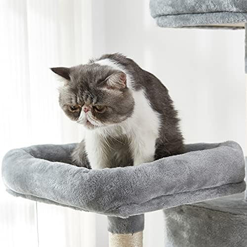 חתול מגדל, 67 סנטימטרים רב-רמת חתול עץ, רצפה כדי תקרת חתול עץ עם סיסל-מכוסה מגרד הודעות, מרופד פלטפורמה, ערסל ודירה, עבור