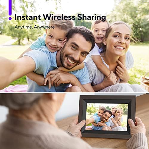 מסגרת תמונה דיגיטלית, 10.1 אינץ 'מסגרת תמונה דיגיטלית מסך מגע, אחסון של 16 ג' יגה-בייט, תמיכה של 1080 פני, להורים