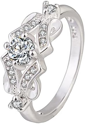 אקריליק טבעות גודל 6 ליטר טבעות לנשים אופנה טבעת מעודן זירקון טבעת יהלומי טבעת פרח טבעת אירוסין
