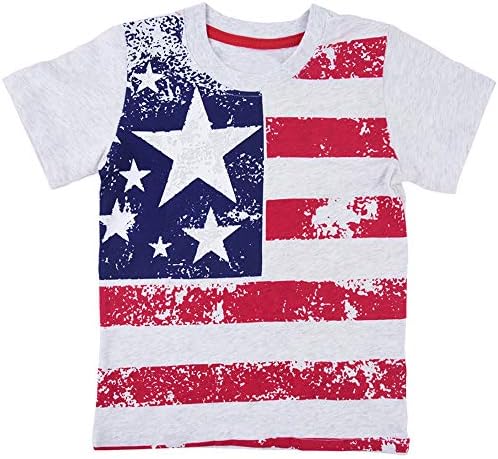 ילדים קטנים 4 יולי חולצה אמריקאי דגל טיז ילדים פעוט קצר שרוול טי חולצות 2-8 שנים