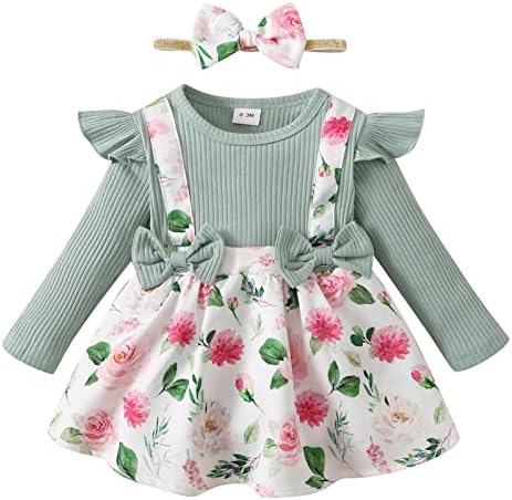 שמלות תינוקת שמלות תינוקת בגדי תלבושות לפרוע שרוול רומפר סרבל תינוקות תינוקות יילוד תינוק שמלת 0-18 חודשים