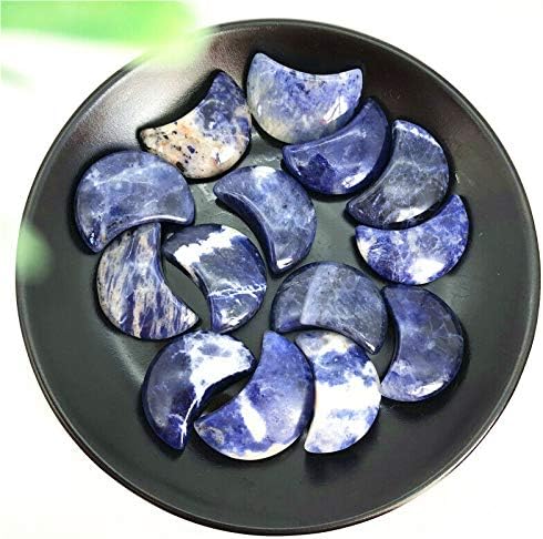 Ertiujg husong312 1pc כחול טבעי סודיאליט בצורת ירח גביש גביש אבן חן ריפוי צ'אקרה אבנים טבעיות מלוטשות ומינרלים