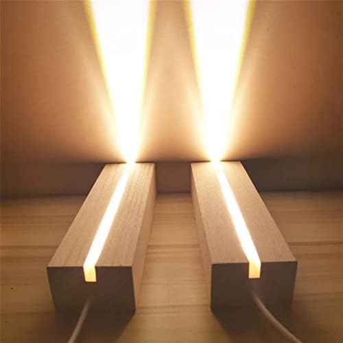 צג LED LED תצוגה בסיס עץ מעץ בלוק מלבני לילה אור אור מתאים למחזיק מנורת זכוכית תלת מימדית