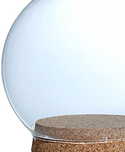 תצוגת זכוכית צלולה בצורת כדור קלוש, צנצנת פרחים עיצובית ביתית תצוגה של כיפת שימור אלמותי, מיכל בית בובות מיניאטורי עם עץ