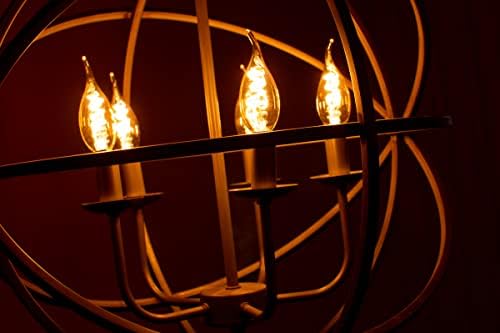 נורבקוזי 4 וולט מנורת להבה וינטג ' נורת לד. נר ייחודי / ספקטרום אש-אור לשלום & מגבר; נוחות. שימוש זקוף או תליון, ענבר זכוכית,