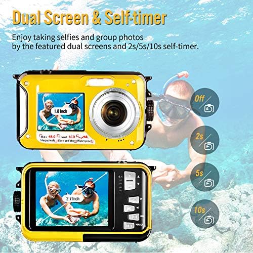 מצלמת וידיאו למצלמה מתחת למים לשנורקלינג מלא HD 2.7K 48.0 MP נקודה אטומה ומצלמת מצלמה דיגיטלית מצלמה מסך