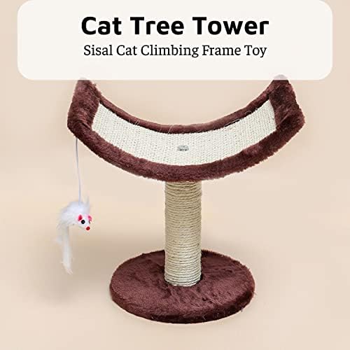 הודעה שריטה למבוגרים חתולים - בצורת חתול מגדל חתול מגרד הודעות טופר גרדן עם תליית כדור אינטראקטיבי צעצועי כדור