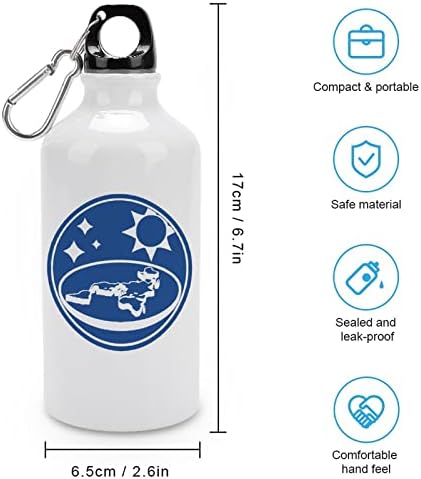 בקבוק אלומיניום ספורט אדמה שטוח בקבוקי מים ספורטיביים ניידים עם קרבינר ומכסה טוויסט