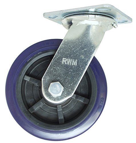 גלגלים של גלגלים של RWM 45 צלחת סדרה, מסתובב, אוורתן על גלגל פוליפרופילן, מיסב גלילה, קיבולת של 1000 פאונד, 8 דיא
