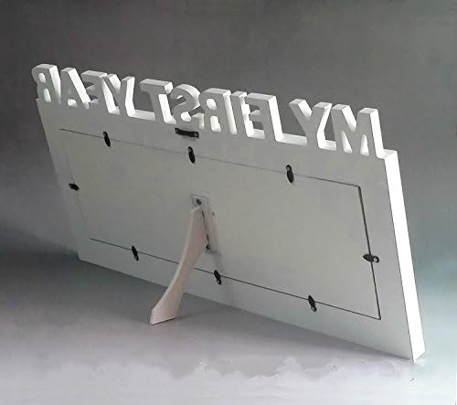 עיצוב USCA עץ לבן תינוק מלבני השנה הראשונה שלי 12 פתיחות תמונה מסגרת פוסטר לתצוגת שולחן ותליית קיר