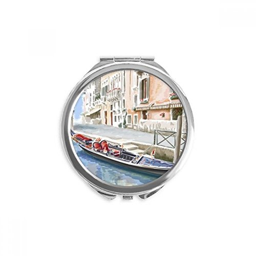 איטליה ונציה ציון דרך לאומי דפוס יד קומפקטי מראה עגול נייד כיס זכוכית