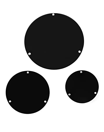 Qwork עגול עגול עגול נקה של שרת אקרילי קינוח עמדות מעוצבות, שחור 3 חלקים סט קינוח קינוח תצוגה עמד