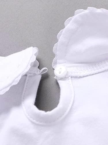 תינוקת תינוקת תינוקת בתינוקת בסיסית חולצה מוצקה חולצה חולצה עם שרוול ארוך חולצת צווארון בובת חולצה חולצה