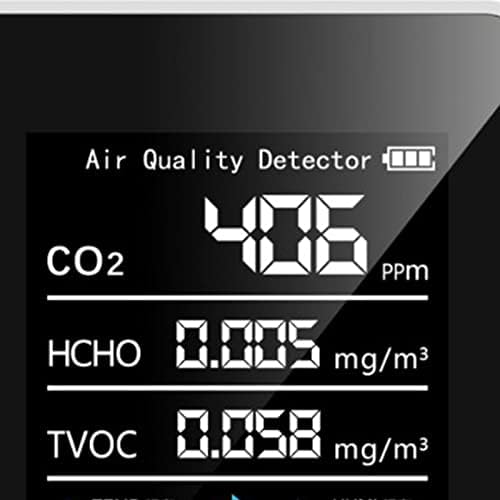 צג איכות אוויר, 5 ב -1 כיול מדויק ללא ABS ניתוח ביצועים גבוהים גלאי CO2 נייד עם 1200mAh סוללת קיבולת גדולה עבור מקורה