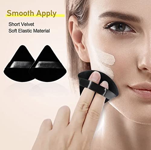 6 חתיכות שחורות של אבקת משולש ספוג איפור איפור, אבקת איפור שחור ספוג Esponja de Maquillaje Para rostro Pabuts
