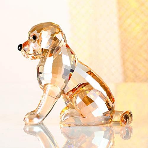Crystal Labrador Guppy Puppy בעלי חיים חיות מלאכה מקסימה קישוטי עיצוב בית מתנות ליום הולדת אספנות