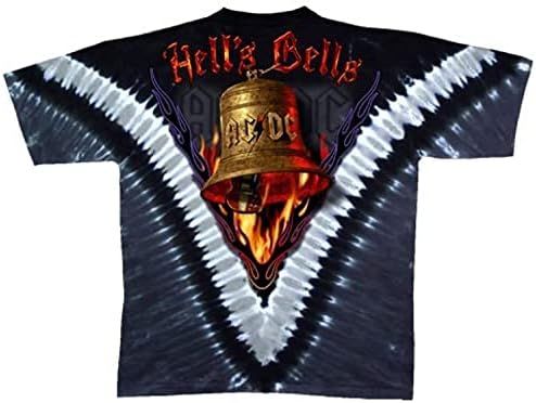 כחול נוזלי Mens AC/DC פעמוני Hells v חולצת טריקו שרוול קצר