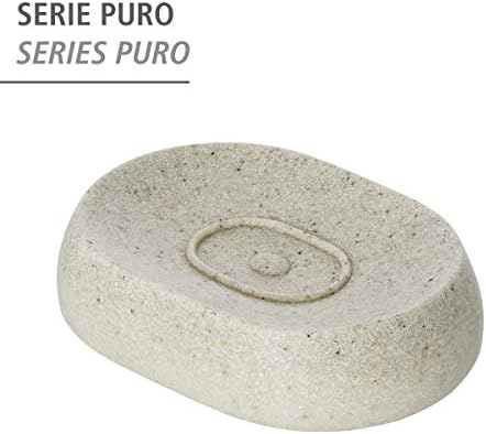 WENKO 20476100 צלחת סבון PURO, POLYRESIN, 4.9 x 1.2 x 3.5 אינץ ', בז'