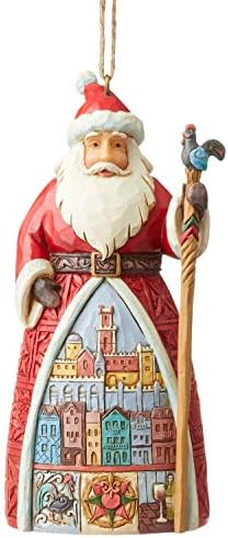 Enesco Jim Shore Heartwood Creek Santa's ברחבי העולם קישוט תלוי פורטוגזי, 4.72 אינץ ', רב צבעוני