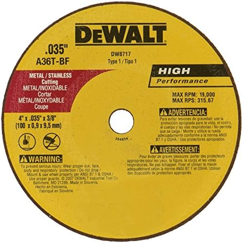 Dewalt DW8717 A36T גלגל, 4 אינץ 'x .035 אינץ' x 3/8 אינץ '