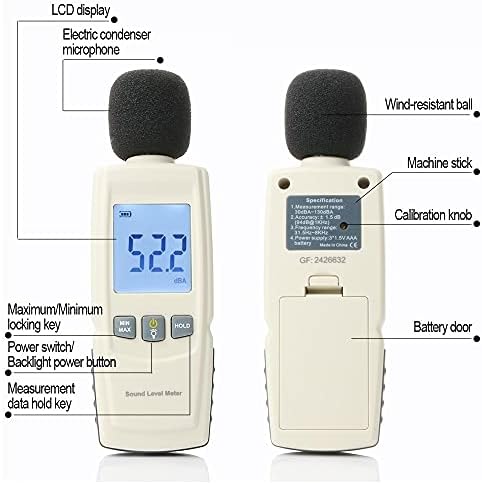 מכשיר מדידת רעש FZZDP מד DB METER 30 ~ 130DB מיני אודיו רמת צליל מד דציבלים צג אבחון חיישן חכם