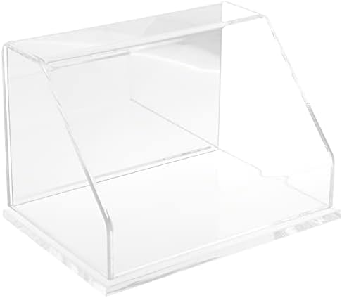 Plymor Clear Acrylic Slanted Clone Case עם בסיס עץ קשה, 9 w x 6 d x 6 h