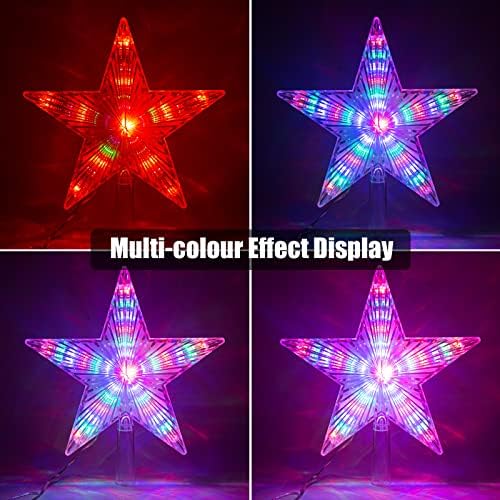 כוכב טופר עץ חג המולד, אור מחליף צבע בגודל 8.7 אינץ