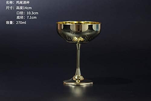 סייג ' י 304 נירוסטה 270 מ ל קוקטייל זכוכית גביע יצירתי אישיות מתכת זכוכית חיטה אוזן זכוכית שמפניה זכוכיתחומר