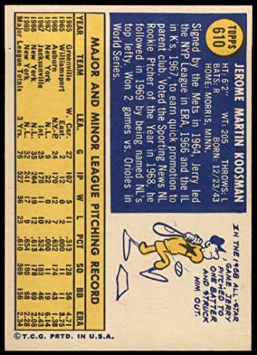 1970 Topps 610 Jerry Kooosman New York Mets Ex/MT Mets