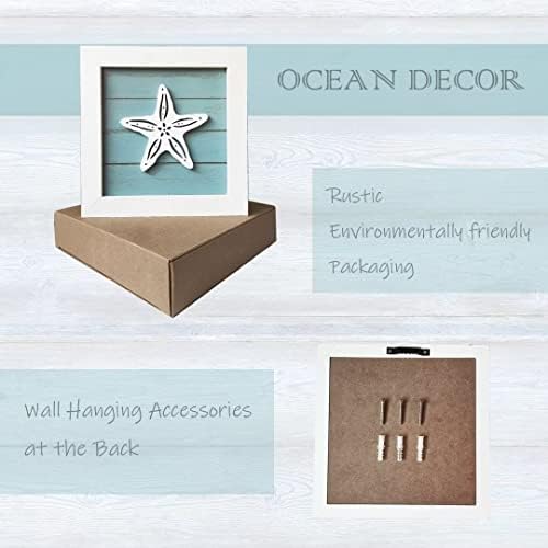 נושא חוף CINKERR קישוטי אמבטיה לבית, עיצוב קיר בחוף/אוקיינוס ​​לחדר אמבטיה/בית, עיצוב אמנות קיר בית חוף, עיצוב
