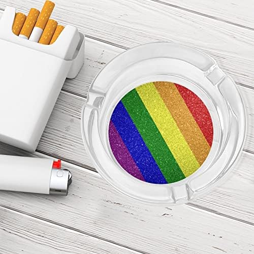 דגל הומוסקסואלי סיגריות מאפרות מאפרות מחזיק עישון עגול מגש אפר למלון שולחן מלון קישוט עליון