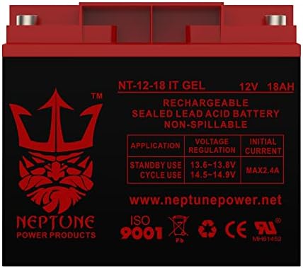 מוצרי חשמל Neptune NT12-18 IT ג'ל 12V 18AH SLA חוט פנימי החלפת ג'ל לראייה CP12180 - ספינות עם FedEx 2 יום