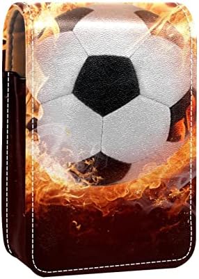 כדורגל כדורגל אש שפתון ארגונית עם מראה שפתון אחסון תיבת תיק נשיאה