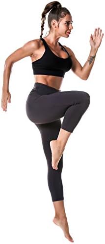 מכנסי יוגה עם מותניים גבוהים של ריטיריקו לנשים לבקרת בטן אימון מפעיל חותלות קאפרי עם 3 כיסים